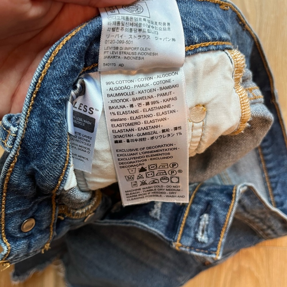 Levi’s Women’s 28 Original 501 Salsa Halfway Medium Indigo High Rise Denim Short - Picture 4 of 11